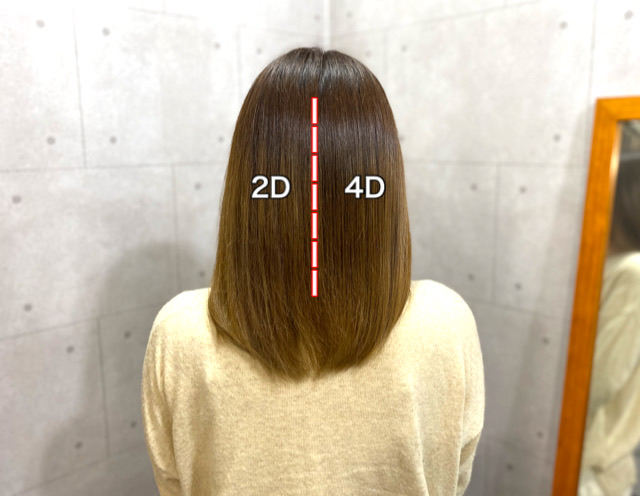 ヘアビューロンストレート 4Dと2Dで仕上げたヘアスタイル