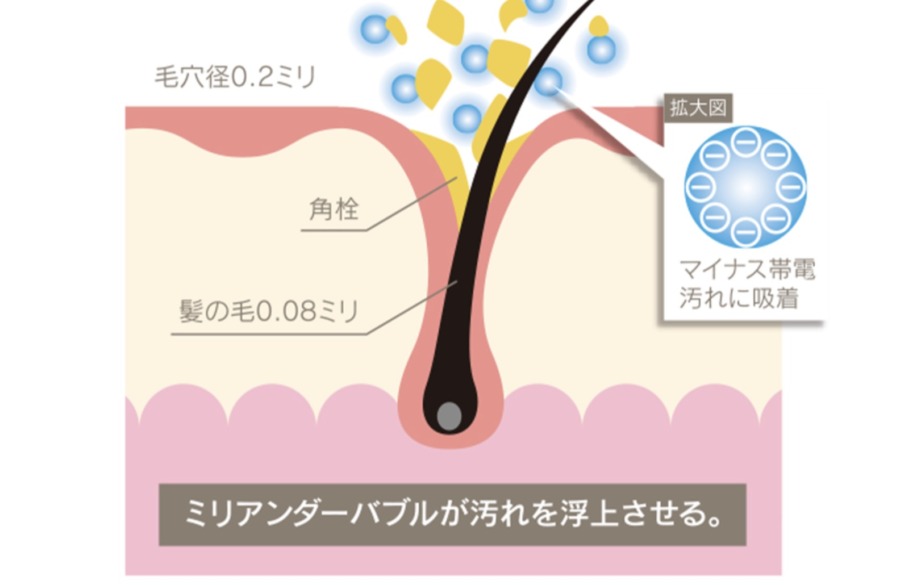 ホリスティックキュアシャワーヘッドの洗浄力イメージ